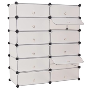 Stackable shoe rack with 12 white compartments by vidaXL, Shoe racks and shoe organizers - Ref: Foro24-244921, Price: 59,04 €...