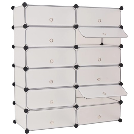 Stackable shoe rack with 12 white compartments by vidaXL, Shoe racks and shoe organizers - Ref: Foro24-244921, Price: 59,04 €...