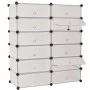 Stackable shoe rack with 12 white compartments by vidaXL, Shoe racks and shoe organizers - Ref: Foro24-244921, Price: 58,13 €...