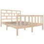 Solid pine wood bed frame 135x190 cm by , Beds and slatted bases - Ref: Foro24-3101323, Price: 143,74 €, Discount: %