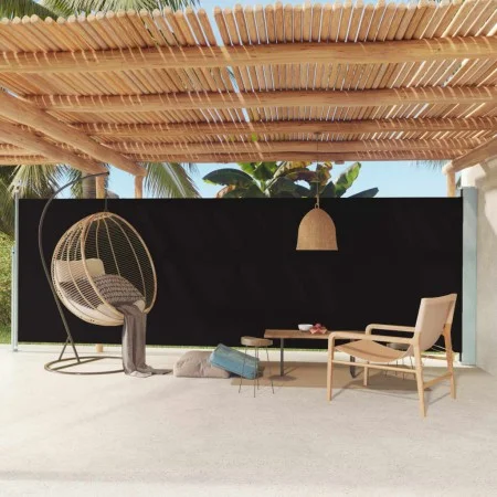 Retractable black garden side awning 180x600 cm by , Umbrellas - Ref: Foro24-317964, Price: 101,70 €, Discount: %