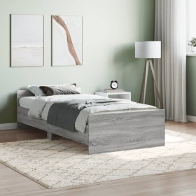 Estructura de cama madera de ingeniería gris Sonoma 90x200 cm de , Camas y somieres - Ref: Foro24-835930, Precio: 95,00 €, De...