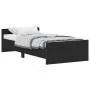 Black engineered wood bed frame 90x200 cm by , Beds and slatted bases - Ref: Foro24-835926, Price: 75,55 €, Discount: %
