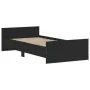 Black engineered wood bed frame 90x200 cm by , Beds and slatted bases - Ref: Foro24-835926, Price: 75,55 €, Discount: %
