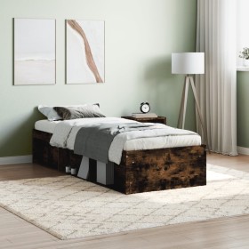 Bettrahmen aus geräucherter Eiche, 75 x 190 cm von , Betten und Lattenroste - Ref: Foro24-3203849, Preis: 103,78 €, Rabatt: %
