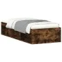 Smoked oak bed frame 75x190 cm by , Beds and slatted bases - Ref: Foro24-3203849, Price: 100,62 €, Discount: %