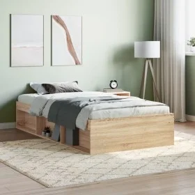 Estructura de cama roble Sonoma 90x190 cm de , Camas y somieres - Ref: Foro24-3203840, Precio: 111,74 €, Descuento: %