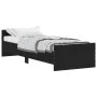 Black engineered wood bed frame 75x190 cm by , Beds and slatted bases - Ref: Foro24-835947, Price: 66,03 €, Discount: %