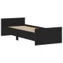 Black engineered wood bed frame 75x190 cm by , Beds and slatted bases - Ref: Foro24-835947, Price: 66,03 €, Discount: %