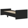 Black engineered wood bed frame 75x190 cm by , Beds and slatted bases - Ref: Foro24-835947, Price: 66,03 €, Discount: %