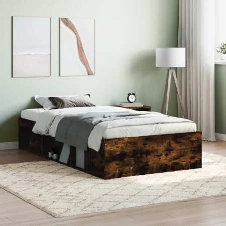 Bettgestell aus geräucherter Eiche, 90 x 190 cm von , Betten und Lattenroste - Ref: Foro24-3203842, Preis: 105,89 €, Rabatt: %