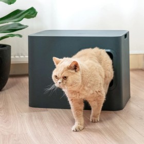 Hoopo Caja de arena para gatos Dome gris