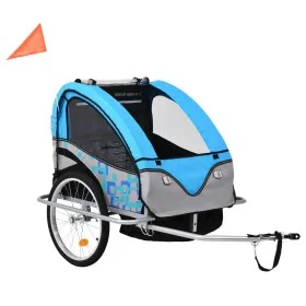 Blue and gray 2-in-1 bicycle and stroller trailer by vidaXL, Bicycle trailers - Ref: Foro24-91377, Price: 192,50 €, Discount: %