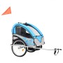 Blauer und grauer 2-in-1-Fahrrad- und Kinderwagenanhänger von vidaXL, Fahrradanhänger - Ref: Foro24-91377, Preis: 199,06 €, R...