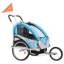 Blauer und grauer 2-in-1-Fahrrad- und Kinderwagenanhänger von vidaXL, Fahrradanhänger - Ref: Foro24-91377, Preis: 199,06 €, R...