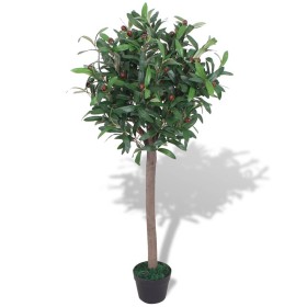 Árbol de laurel artificial con macetero verde 120 cm