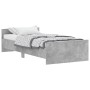 Concrete gray engineered wood bed frame 90x200cm by , Beds and slatted bases - Ref: Foro24-835928, Price: 94,66 €, Discount: %
