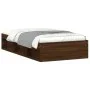 Estructura de cama roble marrón 90x200 cm de , Camas y somieres - Ref: Foro24-3203830, Precio: 146,48 €, Descuento: %