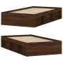 Estructura de cama roble marrón 90x200 cm de , Camas y somieres - Ref: Foro24-3203830, Precio: 146,48 €, Descuento: %