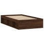 Estructura de cama roble marrón 90x200 cm de , Camas y somieres - Ref: Foro24-3203830, Precio: 148,82 €, Descuento: %