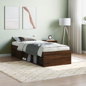 Bettgestell aus brauner Eiche, 75 x 190 cm von , Betten und Lattenroste - Ref: Foro24-3203851, Preis: 113,09 €, Rabatt: %