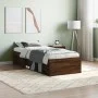 Brown oak bed frame 75x190 cm by , Beds and slatted bases - Ref: Foro24-3203851, Price: 110,84 €, Discount: %
