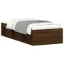 Brown oak bed frame 75x190 cm by , Beds and slatted bases - Ref: Foro24-3203851, Price: 110,84 €, Discount: %