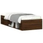 Brown oak bed frame 75x190 cm by , Beds and slatted bases - Ref: Foro24-3203851, Price: 110,84 €, Discount: %