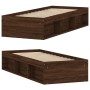 Brown oak bed frame 75x190 cm by , Beds and slatted bases - Ref: Foro24-3203851, Price: 112,99 €, Discount: %