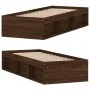 Brown oak bed frame 75x190 cm by , Beds and slatted bases - Ref: Foro24-3203851, Price: 110,84 €, Discount: %