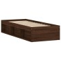 Brown oak bed frame 75x190 cm by , Beds and slatted bases - Ref: Foro24-3203851, Price: 112,99 €, Discount: %