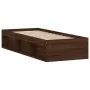 Brown oak bed frame 75x190 cm by , Beds and slatted bases - Ref: Foro24-3203851, Price: 110,84 €, Discount: %