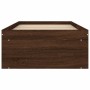 Brown oak bed frame 75x190 cm by , Beds and slatted bases - Ref: Foro24-3203851, Price: 112,99 €, Discount: %