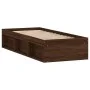 Brown oak bed frame 75x190 cm by , Beds and slatted bases - Ref: Foro24-3203851, Price: 110,84 €, Discount: %