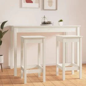 Hohe Hocker, 2 Stück, massives weißes Kiefernholz, 40 x 40 x 78 cm von , Essstühle - Ref: Foro24-822138, Preis: 125,72 €, Rab...