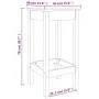 Hohe Hocker, 2 Stück, massives weißes Kiefernholz, 40 x 40 x 78 cm von , Essstühle - Ref: Foro24-822138, Preis: 125,72 €, Rab...