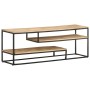 Massiver TV-Schrank aus rauem Mangoholz, 130 x 30 x 45 cm von , TV-Möbel - Ref: Foro24-321623, Preis: 150,94 €, Rabatt: %