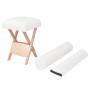 Folding massage stool, 12 cm thick with 2 white headrests. by vidaXL, massage chairs - Ref: Foro24-110146, Price: 63,14 €, Di...