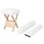 Folding massage stool, 12 cm thick with 2 white headrests. by vidaXL, massage chairs - Ref: Foro24-110146, Price: 62,41 €, Di...