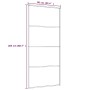 Puerta corredera ESG vidrio y aluminio blanca 90x205 cm