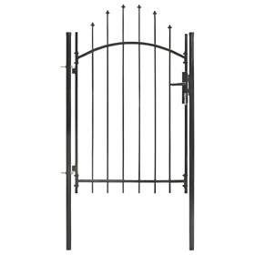 Puerta de jardín de acero negro 1x2 m