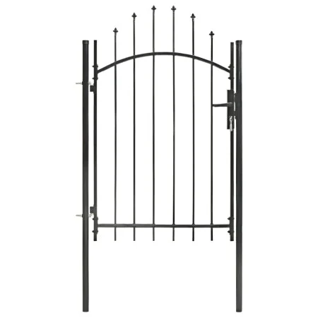Black steel garden gate 1x2 m by vidaXL, garden gates - Ref: Foro24-143060, Price: 147,38 €, Discount: %