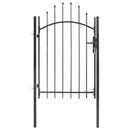 Puerta de jardín de acero negro 1x2 m de vidaXL, Puertas de jardín - Ref: Foro24-143060, Precio: 134,85 €