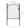 Black steel garden gate 1x2 m by vidaXL, garden gates - Ref: Foro24-143060, Price: 147,38 €, Discount: %
