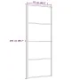 ESG glass and white aluminum sliding door 76x205 cm by , Doors for the home - Ref: Foro24-151657, Price: 189,45 €, Discount: %
