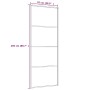 Puerta corredera ESG vidrio y aluminio blanca 76x205 cm