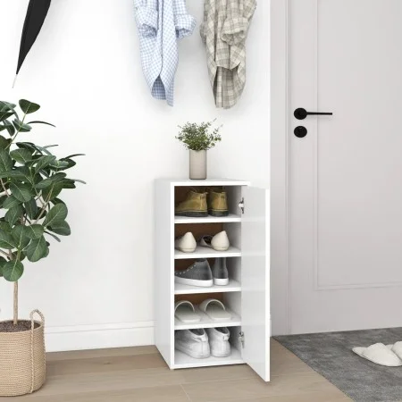 White chipboard shoe rack 32x35x70 cm by , Shoe racks and shoe organizers - Ref: Foro24-808954, Price: 60,61 €, Discount: %