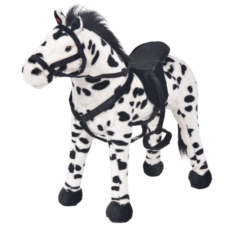 XXL schwarz-weißes stehendes Plüschpferd von vidaXL, Stofftiere - Ref: Foro24-91326, Preis: 99,04 €, Rabatt: %