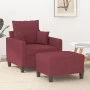 Red fabric armchair with stool 60 cm by , Sofas - Ref: Foro24-3201087, Price: 197,13 €, Discount: %
