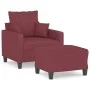 Red fabric armchair with stool 60 cm by , Sofas - Ref: Foro24-3201087, Price: 197,13 €, Discount: %